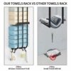 AIRUJIA Towel Rack Wall Mounted, Towel Racks For Bathroom, Bathroom Towel Storage Rail Rack,Black Towel Rail, Bathroom Towel Holder, Bathroom Sto