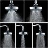 Shower Head, High-Pressure Rain Fixed Showerhead Rainfall 5-Setting with Adjustable Metal Swivel Ball Joint, Bathroom Showerhead 4 Inch High Flow