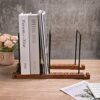 Yorkmills Vinyl Record Storage, Display Up to 50 LP Albums DVDs CDs, Solid Wood Vinyl Holder with Stainless-Steel lp Storage Boxes shelf Stand Ca