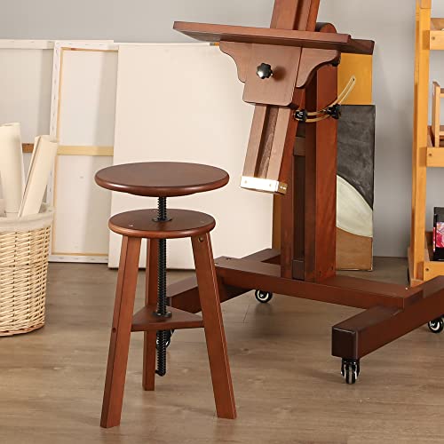 VISWIN Wooden Drafting Stool, 19-26" Adjustable Height, Solid Beech Wood Stool for Studio, Office, Home Kitchen, Bars, Artist Stool Chair for Pai