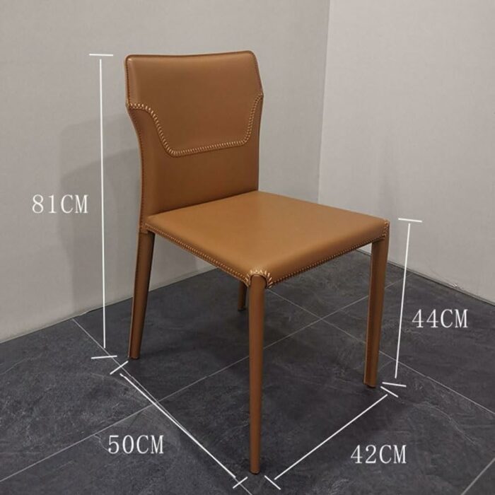 LXXSH Saddle Leather Dining Chair Single Relaxed Chair Dining Stool Furniture Furniture Chairs for Kitchen