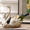 PIBM Stylish Simplicity European-Style Carved Double-Headed Swan Model Wine Wine Rack Retro Old Bar Restaurant Wine Bottle Rack Home Desktop Porc