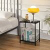 YMYNY Side Table, End Table with Storage Rack, Small Nightstand, Coffee Table, Industrial Style, Small Table in Living Room and Bedroom, 40 x 29