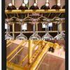 PIBM European Style Wine Rack Suspension Ceiling Wine Bottle Rack Bar|Restaurant Goblet Holder|Fashion Creative Wine Glass Rack J1022, Gold , L60