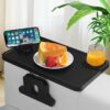 BELO VALE Sofa Tray, Rubberwood, Black (Cup Groove), Big