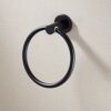 Towel Ring Bathroom Hand Towel Holder Contemporary Style Stainless Steel 304 Matte Black Bathroom Accessories