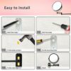 Bufccy Wall Mounted Makeup Mirror, 1X/10X Magnifying Mirror 8 Inch Double Side Extendable Bathroom Make Up Mirror with 360° Swing Arm