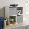 Home Source Storage Cube 4 Shelf Bookcase Wooden Display Unit Organiser White Furniture