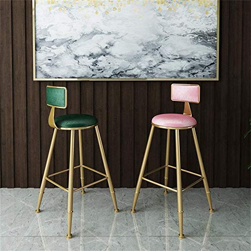 AANAN Stools,Stool,Bar Stool Dinner Chairs Pub Bar Heigh Barstool, Modern Contemporary Dining Caf Chairs with Black Seat and Backrest/45Cm