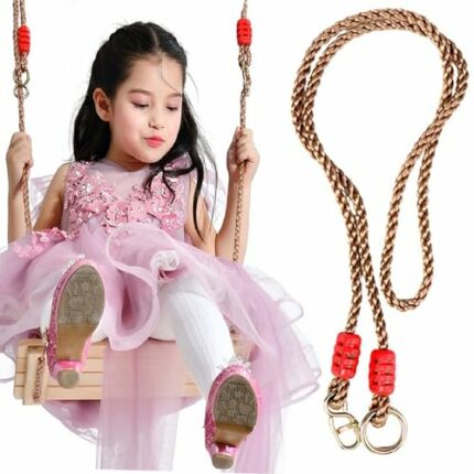 MINGZE Adjustable Swing Ropes, 1.8m Tree Hanging Strong Ropes, Perfect for Hammock Swing Chair, Tree Swing Conversion/Extension Rope, Fully Adjus