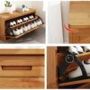 DINGZZ Multi-Functional Shoe Storage Bench Shoes Cabinet with Flip-Drawer and Seat Cushion Space Saving Storage Organizer Ideal for Bathroom,Hall