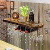 Bar Wine Rack Solid Wood Stylish Simplicity Down Wine Rack Vintage Wine Rack Creative Ornaments Display Rack Wine Racks Multi-Function Storage Wi