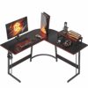 CubiCubi L Shaped Gaming Desk Computer Office Desk, 120 cm Corner Desk with Large Monitor Stand for Home Office Study Writing Workstation, Black