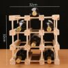 3-Tier Stackable Wine Rack-Foldable Wooden Countertop Cabinet Wine Holder Storage Stand Cellar-Free Standing-Perfect for Bar, Wine Cellar, Baseme