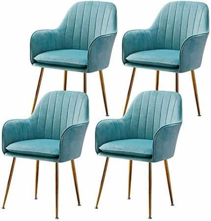 dining chair Kitchen Dining Room Furniture Chairs Dining Chairs Set Of 4 Soft Gold Velvet Cloth Kitchen Chair Adjustable Antislip Metal Legs Mode