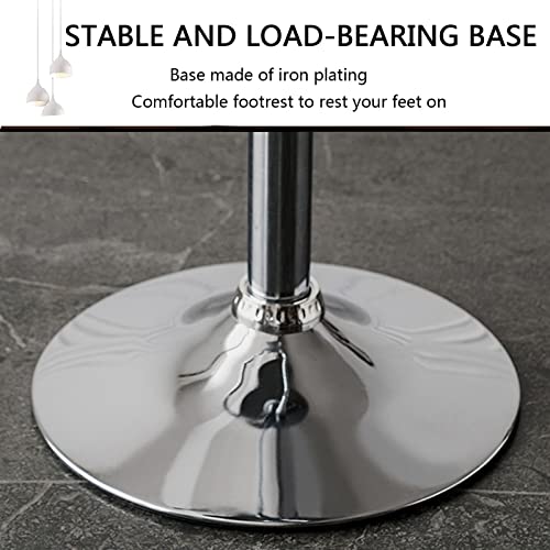 WJIHUYU Wide Bar Stool, Set of 2 360° Swivel Adjustable Barstool with Back and Armless PU Leather Upholstered Airlift Counter Height Bar Chair fo