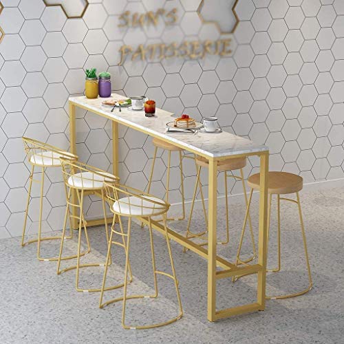 DINGZZ Bar Stool chairs High Chair Simple Wrought Iron Bar Chair Gold Stool Dining Chair Nordic Pub Accessories Leisure