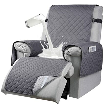Waterproof Recliner Chair Cover, Recliner Sofa Coves with 6 Side Pockets, Anti-fouling 1 Seats Recliner Armchair Cover, Non-slip Chair Protectors