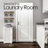 Lavish Home Bathroom Floor Cabinet-Free Standing Storage Cupboard, Medium, White
