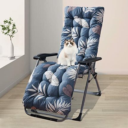 widesmile Sun Lounger Cushion Thick Garden Recliner Chair Cushion Garden Chair Cushion Relaxer Chair Replacement for Outdoor Patio Beach with Str