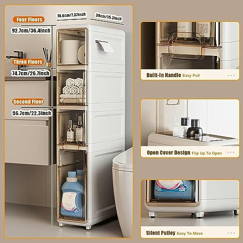 Bathroom Storage Cabinet, Waterproof Bathroom Cabinets, Floor Standing Display Cabinet, Home Storage Furniture Organizer Unit for Office Kitchen