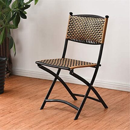 JHKGY Patio Folding Rattan Chair, All-Weather Wicker Chair,Outdoor Wicker Portable Dining Chairs,for Camping Garden Pool Balcony Lawn And Indoor,