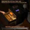 armocity Night Stand with Charging Station, Nightstand with LED Lights, Modern Nightstand Bedside Table with Big Capacity Acrylic Drawer, End Tab