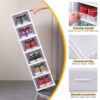 Calogy Stackable Shoes Storage Boxes, Shoe Box Organiser, Clear Plastic Stacking Rack, Cabinet Containers, Easy Assemble, Sturdy, Fits for All Ki
