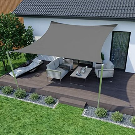HOMPER Sun Shade Sail Waterproof Rectangle 2x3m, 95% UV Block Garden Sunscreen Awning Canopy with Free Rope, Breathable Patio Sail pergola for Ou