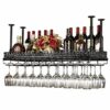 Ceiling Wine Rack Vintage Wrought Iron Multi-Function Living Room Display Wine Rack Household Goblet Glass Wine Cup Bracket - Restaurant Kitchen