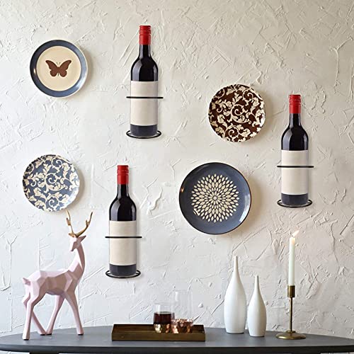 Anlayliay Wine Wall Holder, 6 Pack Wall Mounted Wine Rack, Metal Wine Bottle Display Holder for Wine Storage Wall Wine Theme Decor