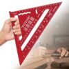 7 inch Carpenters Speed Square Metric,Roofing Rafter Square,Thickened Aluminum Alloy Triangle Ruler Protractor,Layout Tool Kit for Builders Joine