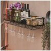 Wall-Mounted Wine Glass Holder Metal Wrought-Iron Stylish Simplicity Household Goblet Rack Kitchen Cutlery Bottle Holder Glass Wine Glass Holder