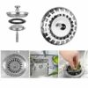 AONAT 2 Pack Kitchen Sink Plug Strainer,Stainless Steel Kitchen Sink Plug Strainer, Sink Strainer Plug for Food/Hair Catcher,UK Sinks Hole Diamet