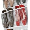 Dailyart 24 Pockets Over the Door Shoe Organizer Hanging Shelf Shoe Rack Storage Stand Organiser Holder Hook,White