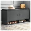 Changing Shoes Stool Simple Household Entryway Wearing Shoe Stool with Soft Cushion Bench Storage Stool for Living Room Bedroom Storage Bench 100