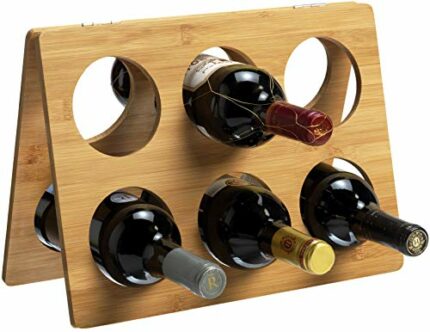 RTA 6 Bottle Foldable Bamboo Wine Rack