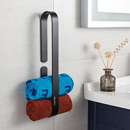 Self-Adhesive Towel Rail, No Drilling, Guest Towel Rail, 40cm, Towel Rail for Rolled Guest Towels, Aluminium, Matt …