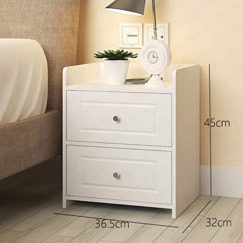 LUKEO Simple Bedroom Locker with Drawers, Wooden Bedside Table Simple Bedside Table