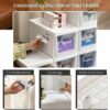 2/3/4-Tiers Bathroom Floor Storage Cabinet, White Plastic Unit Tower Narrow Storage Cabinet Organizer with Wheels for Kitchen, Bathroom, Bedroom,