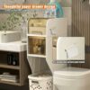 11" W Skinny Bathroom Storage Cabinet, 2/3/4 Tier Toilet Paper Holder Cabinet with Drawers, Narrow Pantry Cabinet for Bedroom, Bathroom, Office,