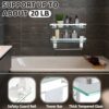 Suzile 2 Pcs Glass Bathroom Shelf with Towel Bar 15.7 in Glass Shelf for Bathroom Bar Shelf with Rail Glass Floating Shelves Bathroom Shelving Wa