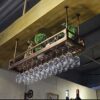 European Hanging Red Fashion Creative Wine Glass Rack Upside Down Wine Rack Bar Wrought Iron Goblet Rack Creative Wine Cabinet Decoration Hanger