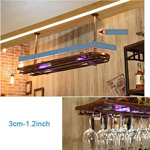 OUSIKA Wine Racks,Ceiling Wine Rack Adjustable Height Wall Mounted Hanging Wine Bottle Holder Metal Iron Wine Glass Rack Goblet Stemware Racks Vi