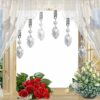 Swpeet 10Pcs Lute Tablecloth Weights with 10Pcs Metal Clip Kit, Crystal Glass Teardrop Prisms Pendant Tablecloth Weights for Picnic Tables Tablec