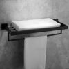 bathroom towel rack Black 304 Stainless Steel Towel Rails with Single Towel Bars Heavy Duty Towel Holder Wall Mounted Towel Storage Rack for Bath