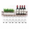 Wall-Mounted Wine Rack Iron Simple Style Multi-Functional Creative Living Room Home Display Storage Wine Rack -Restaurant Kitchen Bar Floating Wi
