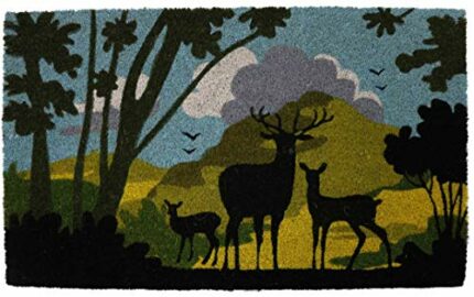 PRIDE OF PLACE Large Coir Outdoor Doormat (African Inspired) | Heavy Duty with Non-Slip Backing | Durable Outdoor Entrance Mats | Coir Mat for In