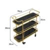 THYKL Multi-layer Kitchen Trolley Storage Trolley Storage Rack Rack Three-tier Trolley Home Home (Color : D, Size : 80cm*78cm)