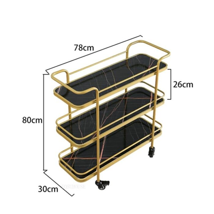 YXBDN Multi-layer Kitchen Trolley Storage Trolley Storage Rack Rack Three-tier Trolley Home Home (Color : A, Size : 80cm*78cm)